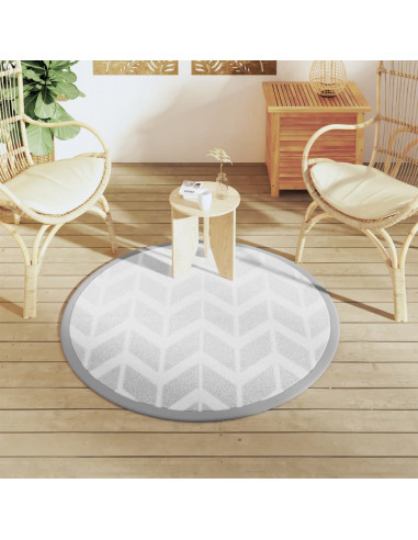 Tappeto da Esterno Grigio Ø120 cm in PP