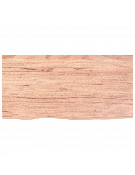 Piano Bagno Marrone 80x40x(2-4) cm Legno Massello Trattato