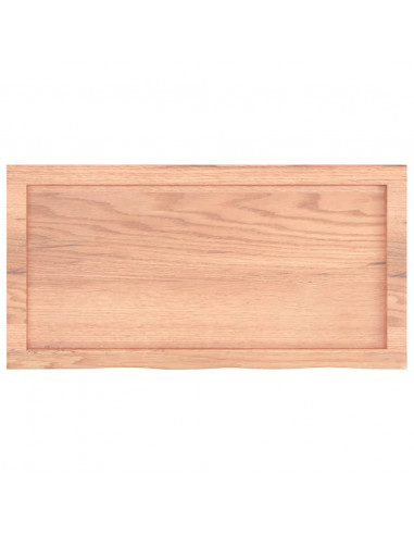 Piano Bagno Marrone 80x40x(2-4) cm Legno Massello Trattato