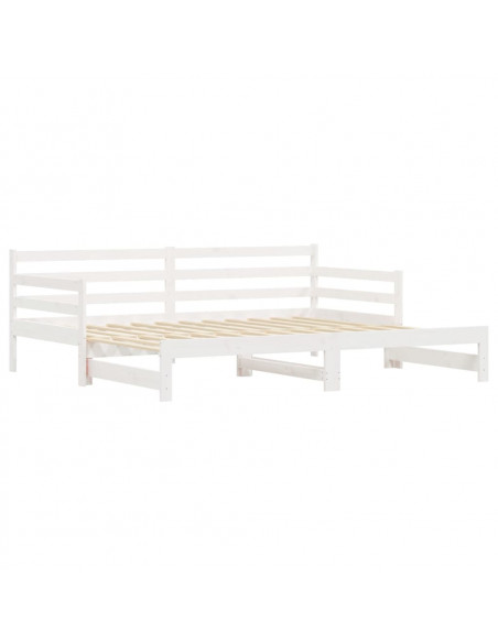 Divano Letto con Letto Estraibile Bianco 90x200cm Massello Pino