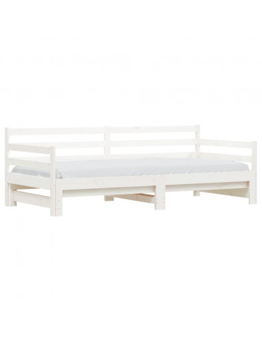 Divano Letto con Letto Estraibile Bianco 90x200cm Massello Pino