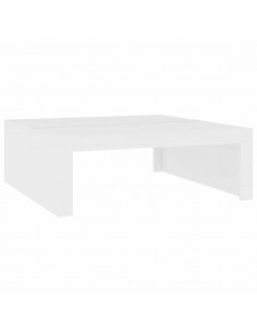 Tavolino da Salotto Bianco 100x100x35 cm Truciolato 2