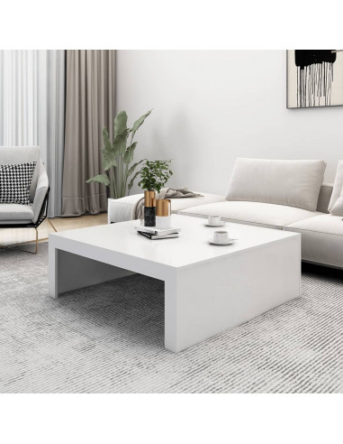 Tavolino da Salotto Bianco 100x100x35 cm Truciolato