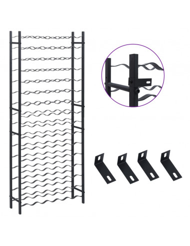 Portavini da 96 Bottiglie Nero in Ferro