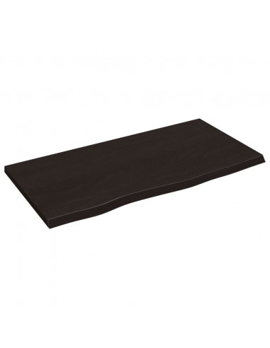 Piano Bagno Marrone Scuro 80x40x2 cm Legno Massello Trattato
