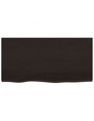 Piano Bagno Marrone Scuro 80x40x2 cm Legno Massello Trattato