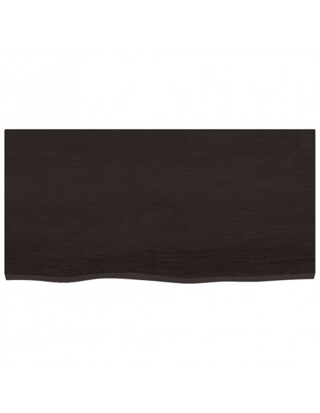 Piano Bagno Marrone Scuro 80x40x2 cm Legno Massello Trattato
