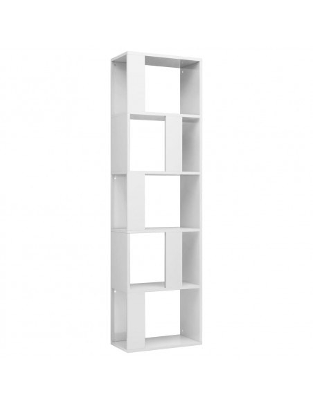 Libreria/Divisorio Bianco Lucido 45x24x159 cm Legno Multistrato