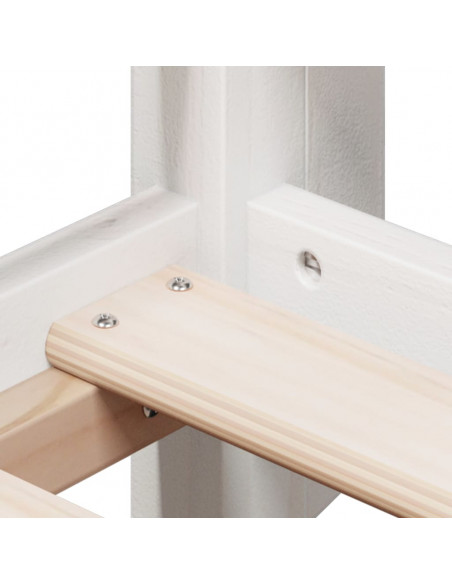 Letto a Castello con Tetto Bianco 80x200 cm Legno Massello Pino