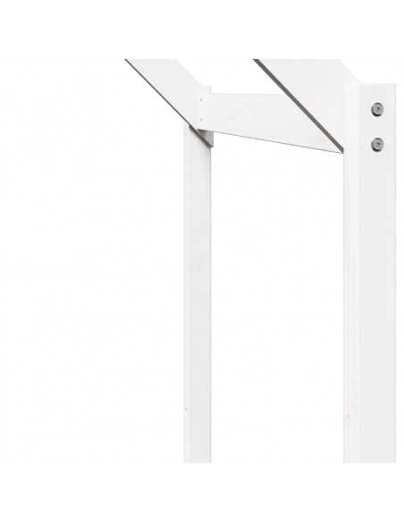 Letto a Castello con Tetto Bianco 80x200 cm Legno Massello Pino