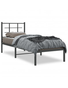 Giroletto con Testiera in Metallo Nero 75x190 cm 2