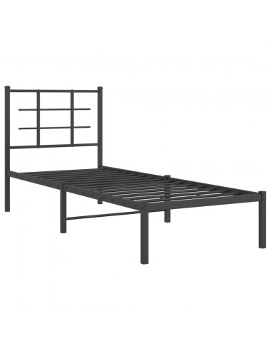 Giroletto con Testiera in Metallo Nero 75x190 cm