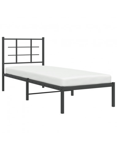 Giroletto con Testiera in Metallo Nero 75x190 cm