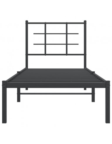 Giroletto con Testiera in Metallo Nero 75x190 cm