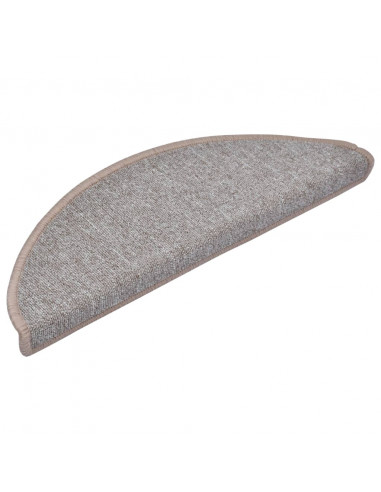Tappetini per scale 10 pz 65x24x4 cm Marrone chiaro Semicircolari Grandi
