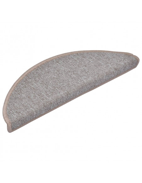 Tappetini per scale 10 pz 65x24x4 cm Marrone chiaro Semicircolari Grandi