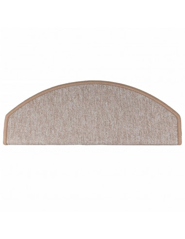Tappetini per scale 10 pz 65x24x4 cm Marrone chiaro Semicircolari Grandi
