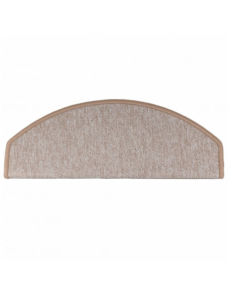 Tappetini per scale 10 pz 65x24x4 cm Marrone chiaro Semicircolari Grandi