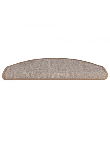 Tappetini per scale 10 pz 65x24x4 cm Marrone chiaro Semicircolari Grandi
