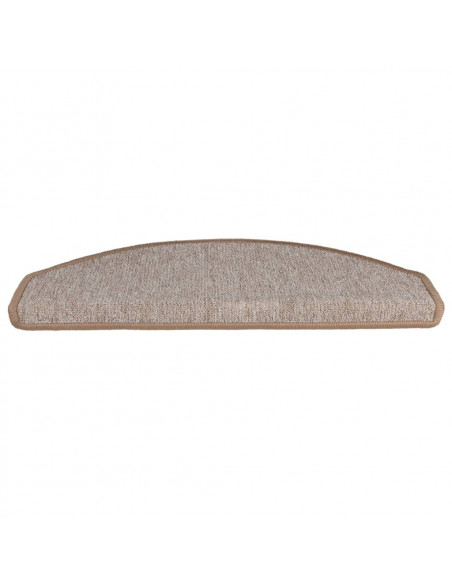 Tappetini per scale 10 pz 65x24x4 cm Marrone chiaro Semicircolari Grandi
