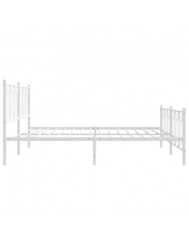 Giroletto con Testiera e Pediera Metallo Bianco 200x200 cm