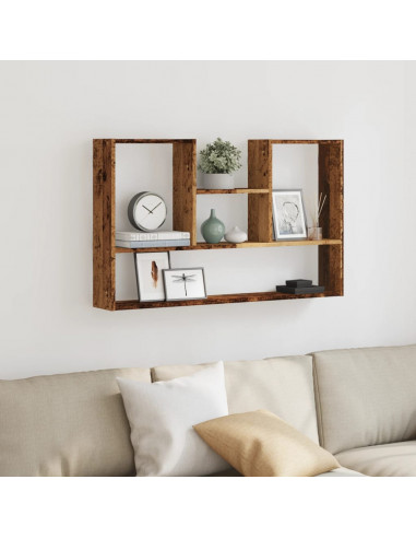 Scaffale a Parete Legno Vecchio 99x15x60 cm in Truciolato