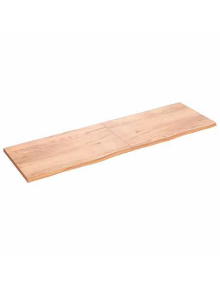 Piano Bagno Marrone 200x60x(2-4) cm Legno Massello Trattato