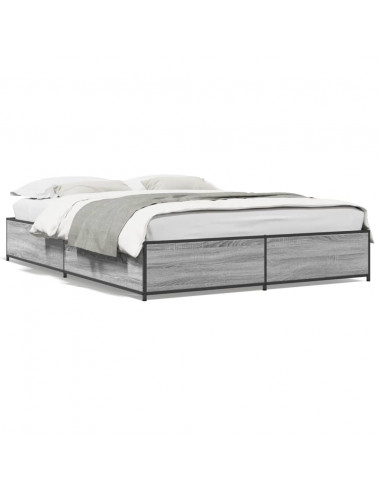 Giroletto Grigio Sonoma 150x200 cm in Legno Multistrato Metallo