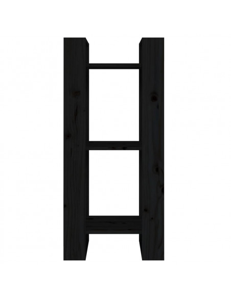 Libreria/Divisorio Nero 41x35x91 cm in Legno Massello di Pino