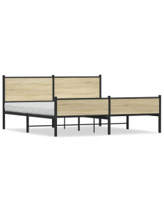 Giroletto senza Materaso in Metallo Rovere Sonoma 180x200 cm 2