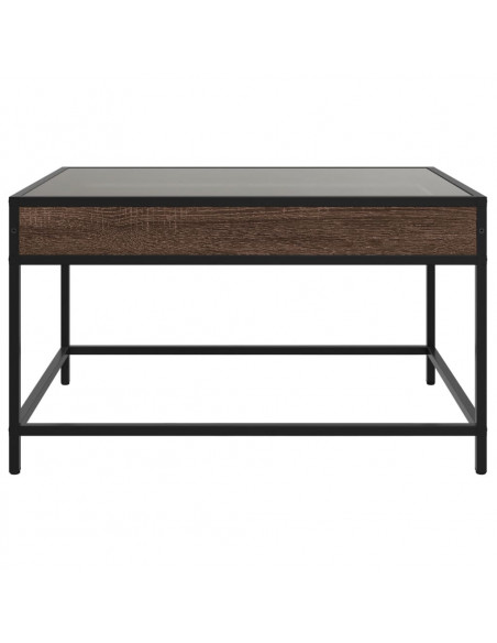 Tavolino da Salotto con LED Infinity Rovere Marrone 70x50x41 cm