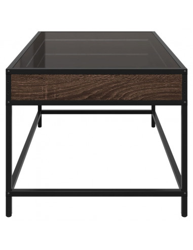 Tavolino da Salotto con LED Infinity Rovere Marrone 70x50x41 cm