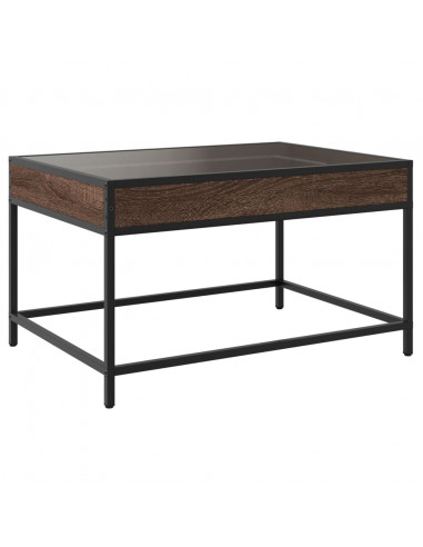 Tavolino da Salotto con LED Infinity Rovere Marrone 70x50x41 cm