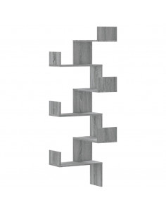 Scaffale Angolare Muro Grigio Sonoma 45x45x147 cm Multistrato 2