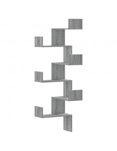 Scaffale Angolare Muro Grigio Sonoma 45x45x147 cm Multistrato