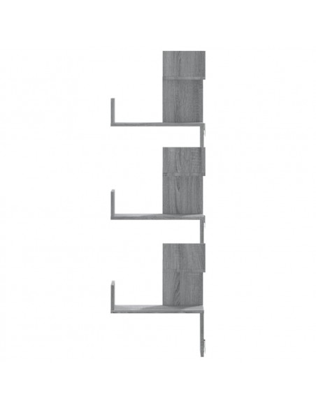 Scaffale Angolare Muro Grigio Sonoma 45x45x147 cm Multistrato