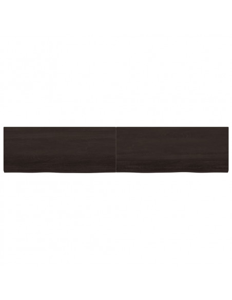 Piano Bagno Marrone Scuro 200x40x(2-4)cm Legno Trattato
