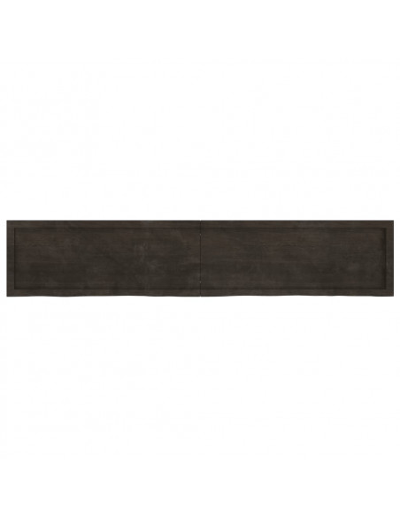 Piano Bagno Marrone Scuro 200x40x(2-4)cm Legno Trattato