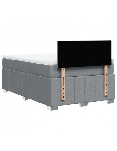 Giroletto a Molle con Materasso Grigio Chiaro 120x200cm Tessuto