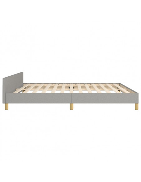 Giroletto con Testiera Grigio Chiaro 160x200 cm in Tessuto