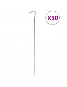 Picchetti per Tenda 50 pz 30 cm Ø7 mm in Acciaio Zincato 2