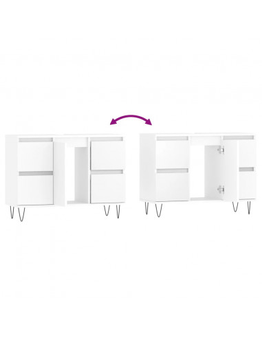 Mobile da Bagno Bianco 80x33x60 cm in Legno Multistrato