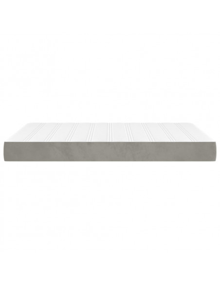 Materasso a Molle Grigio Chiaro 140x200x20 cm in Velluto