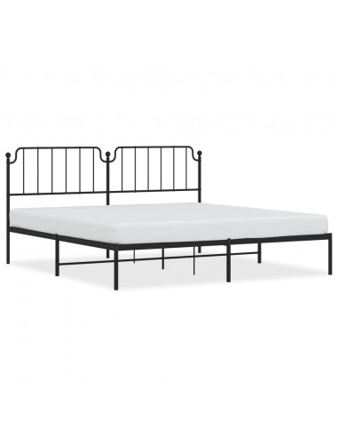 Giroletto con Testiera in Metallo Nero 193x203 cm