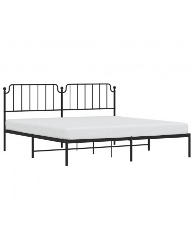 Giroletto con Testiera in Metallo Nero 193x203 cm