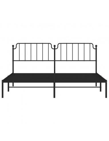 Giroletto con Testiera in Metallo Nero 193x203 cm