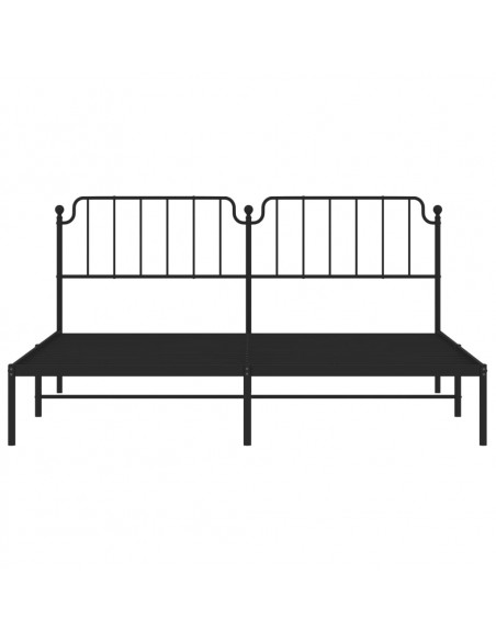 Giroletto con Testiera in Metallo Nero 193x203 cm