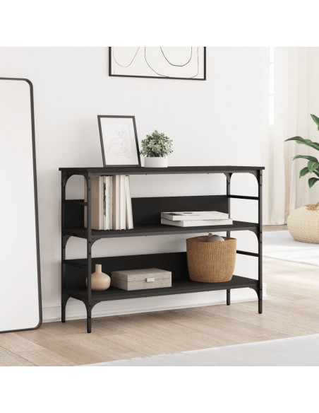Tavolino Consolle Nero 100x32x75 cm in Legno Multistrato