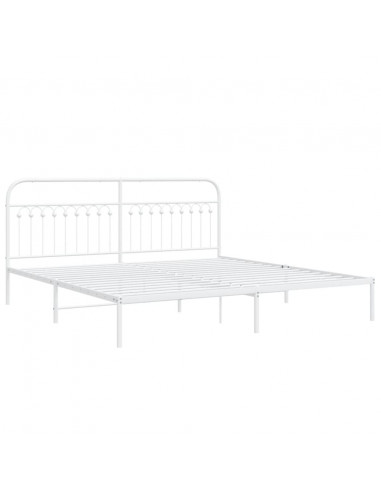 Giroletto con Testiera Metallo Bianco 193x203 cm