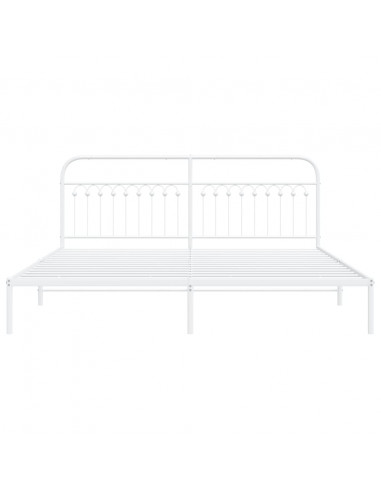 Giroletto con Testiera Metallo Bianco 193x203 cm